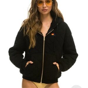 Aviator Nation QUILTED ZIP HOODIE RELAXED FIT